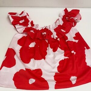 Crosby by Mollie Burch & White Floral Ruffle Top